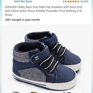 Navy Blue Hightops Sz 5